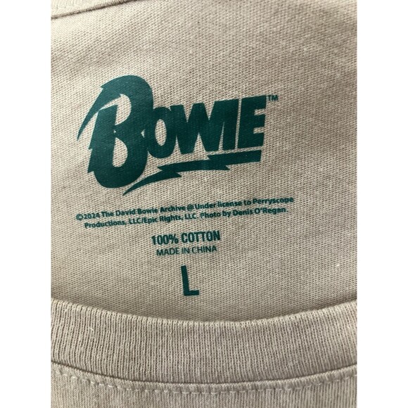 DAVID BOWIE Size L Tan Let's Dance Graphic T-Shirt Rock Music Tee Concert - Picture 4 of 6
